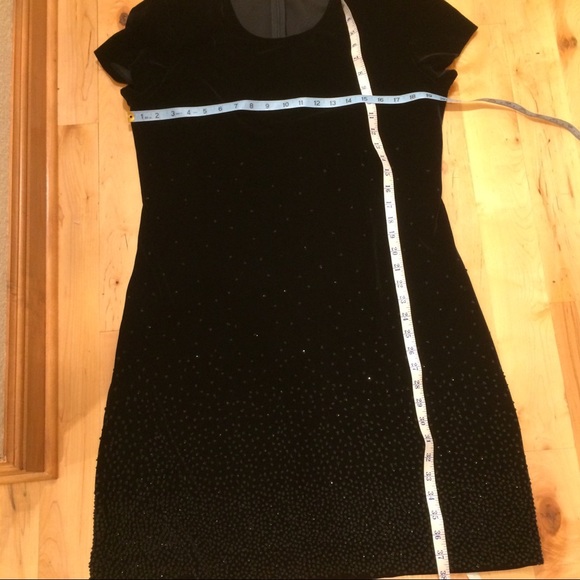 Black Knit Velvet Dress w Beading on Lower Half - Picture 10 of 12